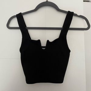 zara cropped black tank